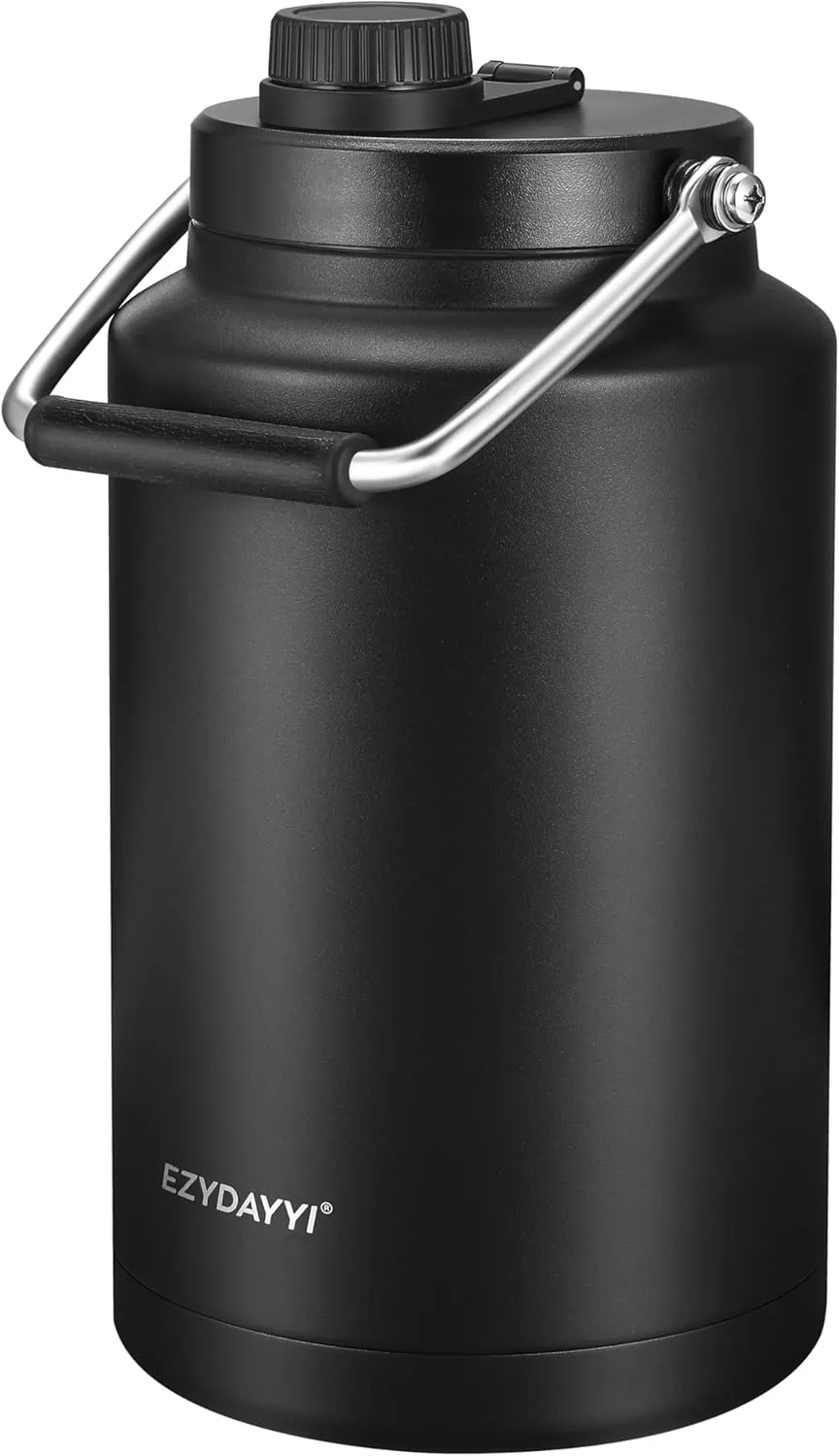 1 Gallon Insulated Jug, Triple Walled Metal Water Bottle, 128 oz, BPA Free