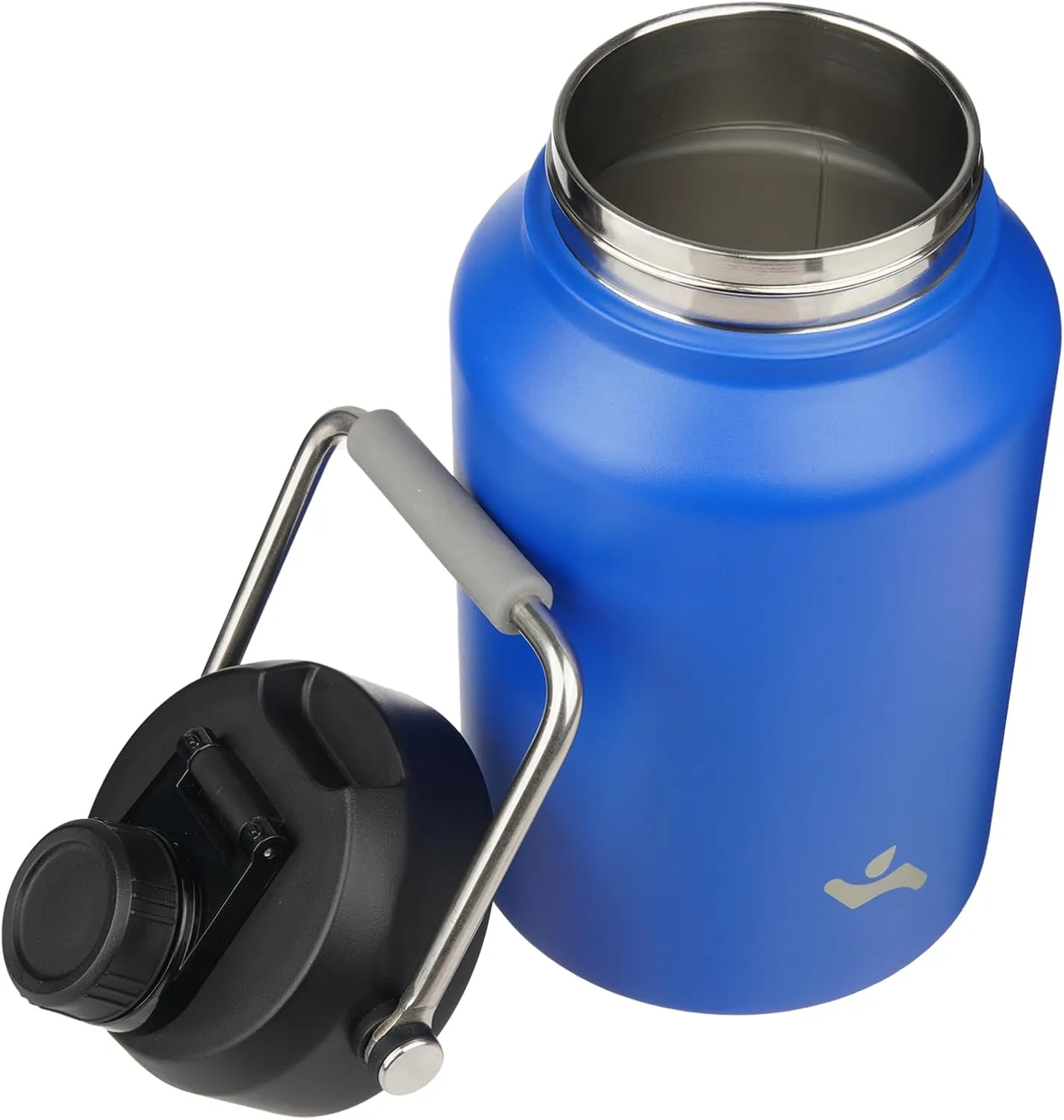 1 Gallon Jug with Handle,128 oz Insulated Water Bottle with Carrying Pouch, Double Wall Vacuum Stainless Steel Metal Bottle,Blue