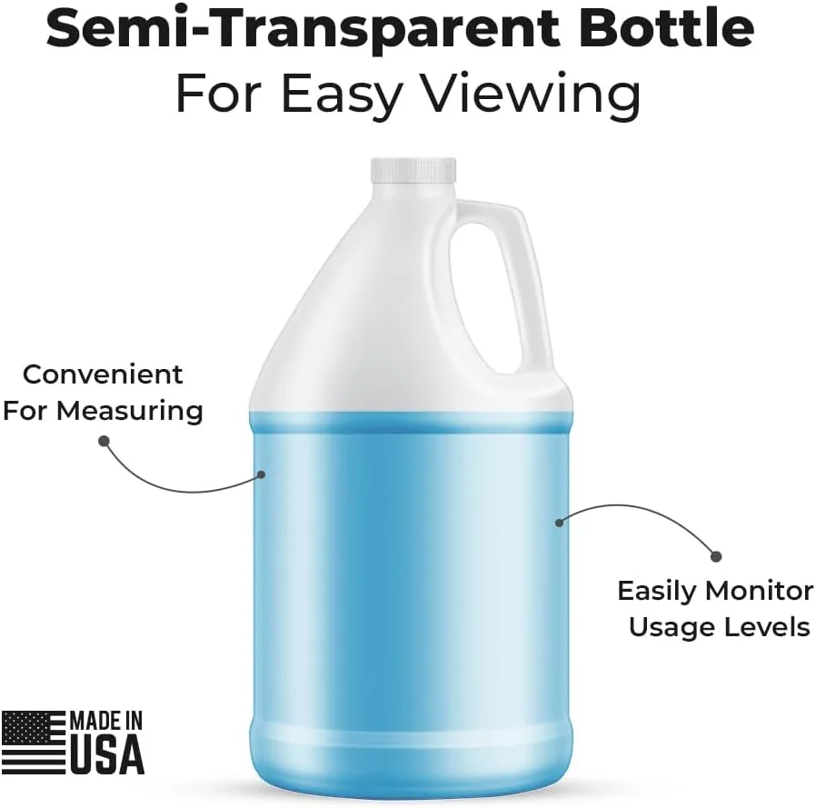 1-Gallon Plastic Jug (4-Pack) Reusable w/Shipping Box, Food-Safe, BPA Free | Heavy-Duty HDPE Containers for Water, Sauces, Soaps, Detergents, Liquids | Screw-On Cap transparent