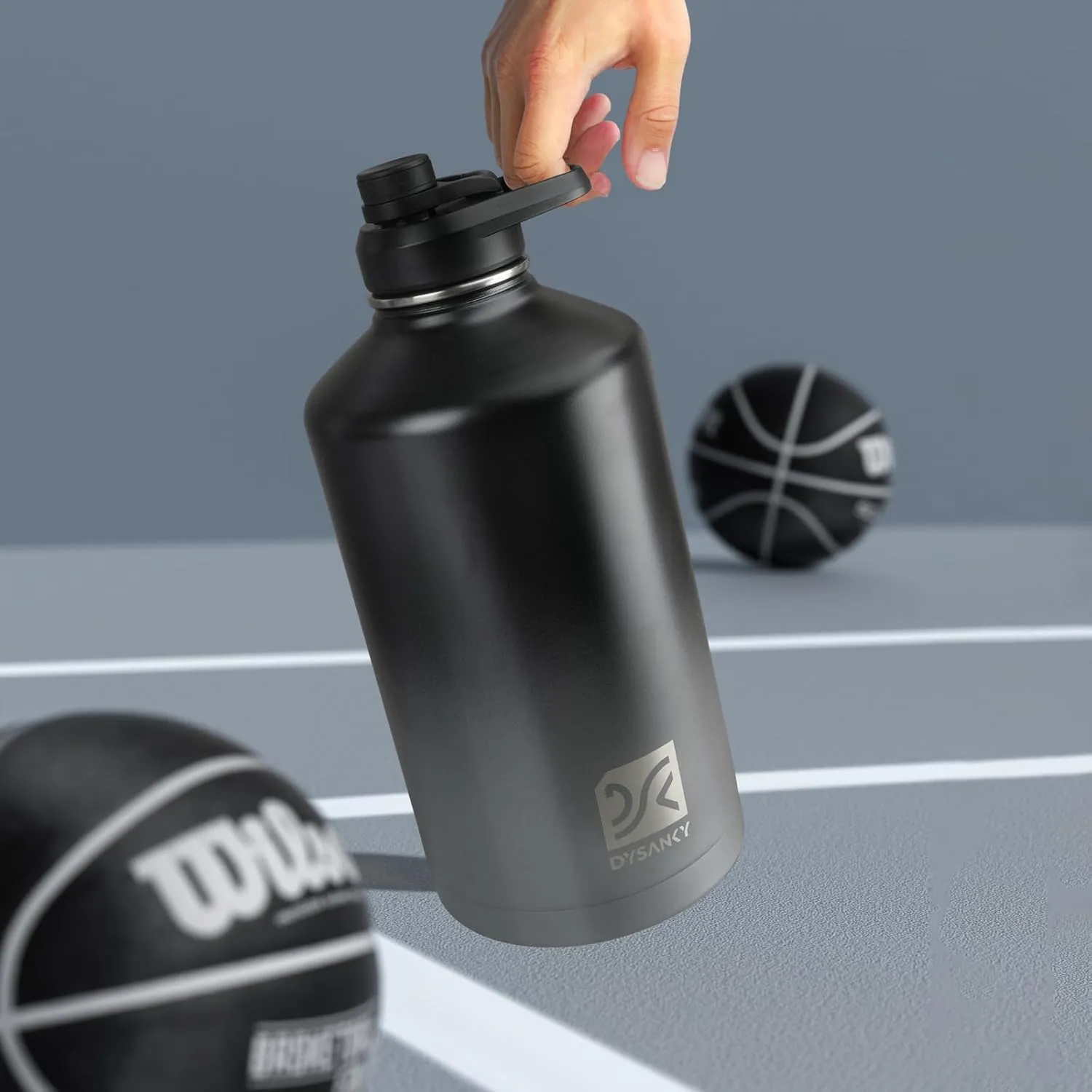 1 Gallon Water Bottle Insulated | Thickened Stainless Steel Vacuum Metal Water Jug | Portable Sports Large Thermos for Gym and Hiking with Straw, Carrier Bag, Handle Strap | BPA-Free 128 oz