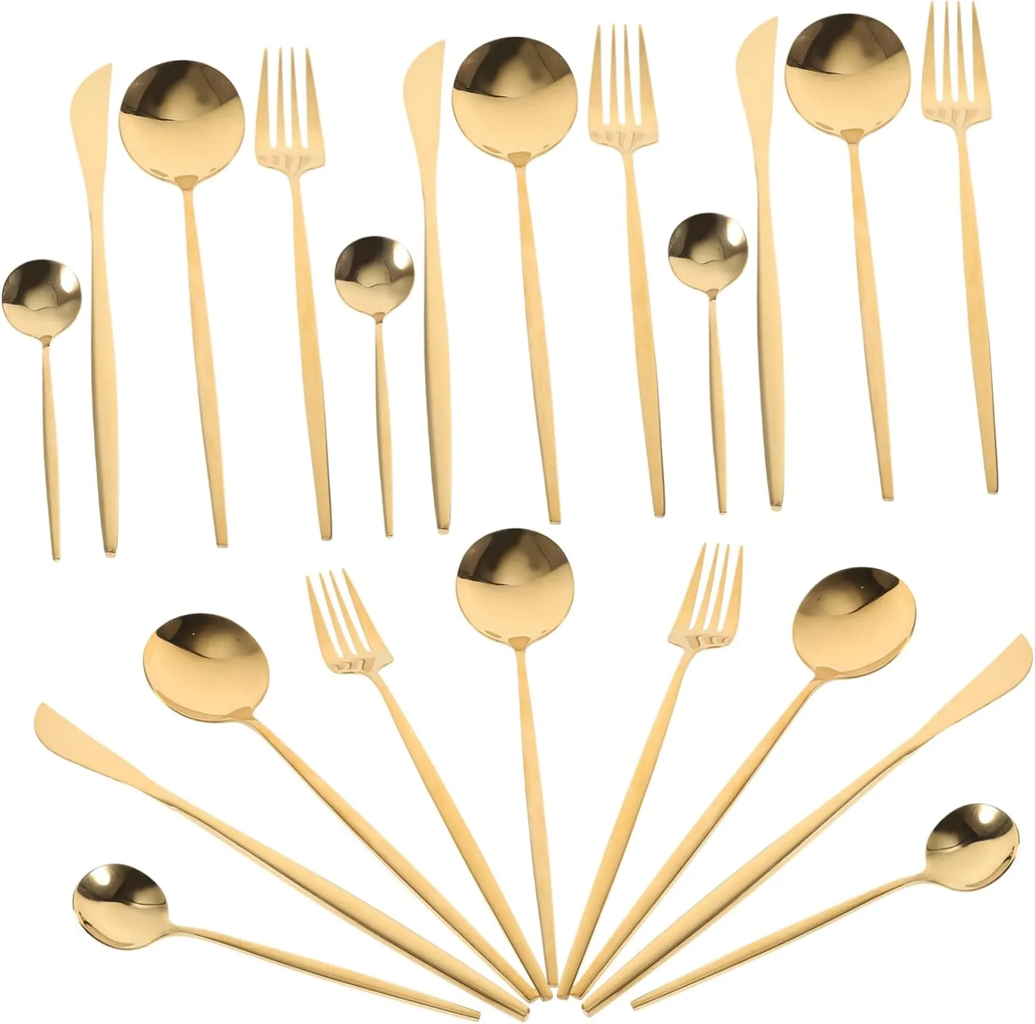 1 Set Set Stainless Steel Set Cutlery Kit for Dining Parties and Camping Forks and Spoons with Comfortable Grip Elegant Finish