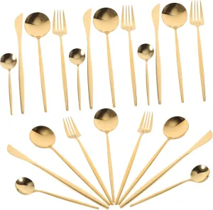 1 Set Set Stainless Steel Set Cutlery Kit for Dining Parties and Camping Forks and Spoons with Comfortable Grip Elegant Finish