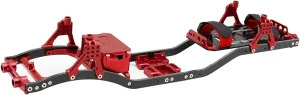 1/10 RC Crawler Carbon Fiber Girder 4MM CNC Metal Car Chassis Frame Body Kit Parts for Axial SCX10 II Rock Off Road Truck (Red)