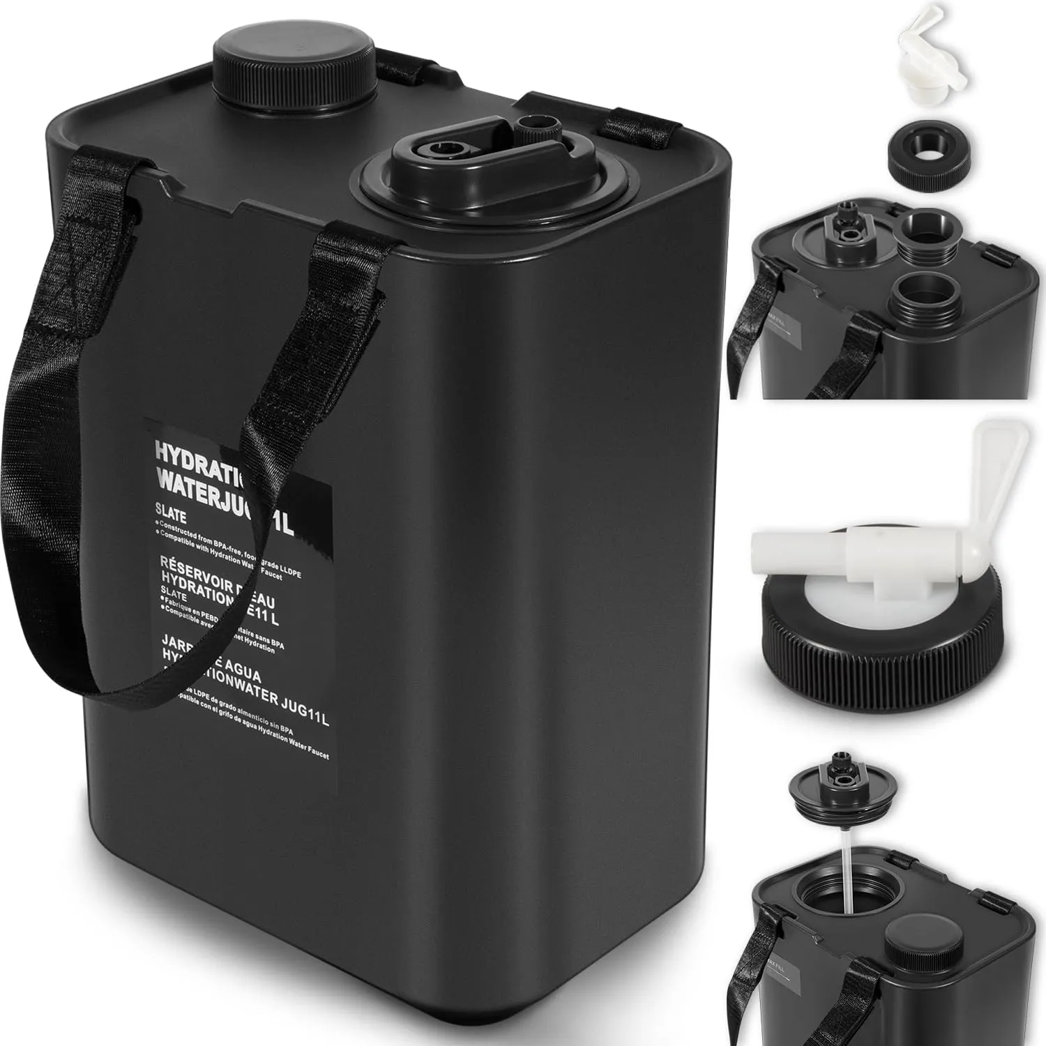11L Portable Outdoor Camping Water Storage Tank with Faucet BPA Free, Food Grade Hydration Water Storage Container Hydration Water Jug 11L for Camping, Outdoor Hiking, Picnic BBQ