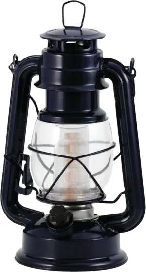 12-LED Lantern Vintage Style, Dark Blue, 10"x6"x6"