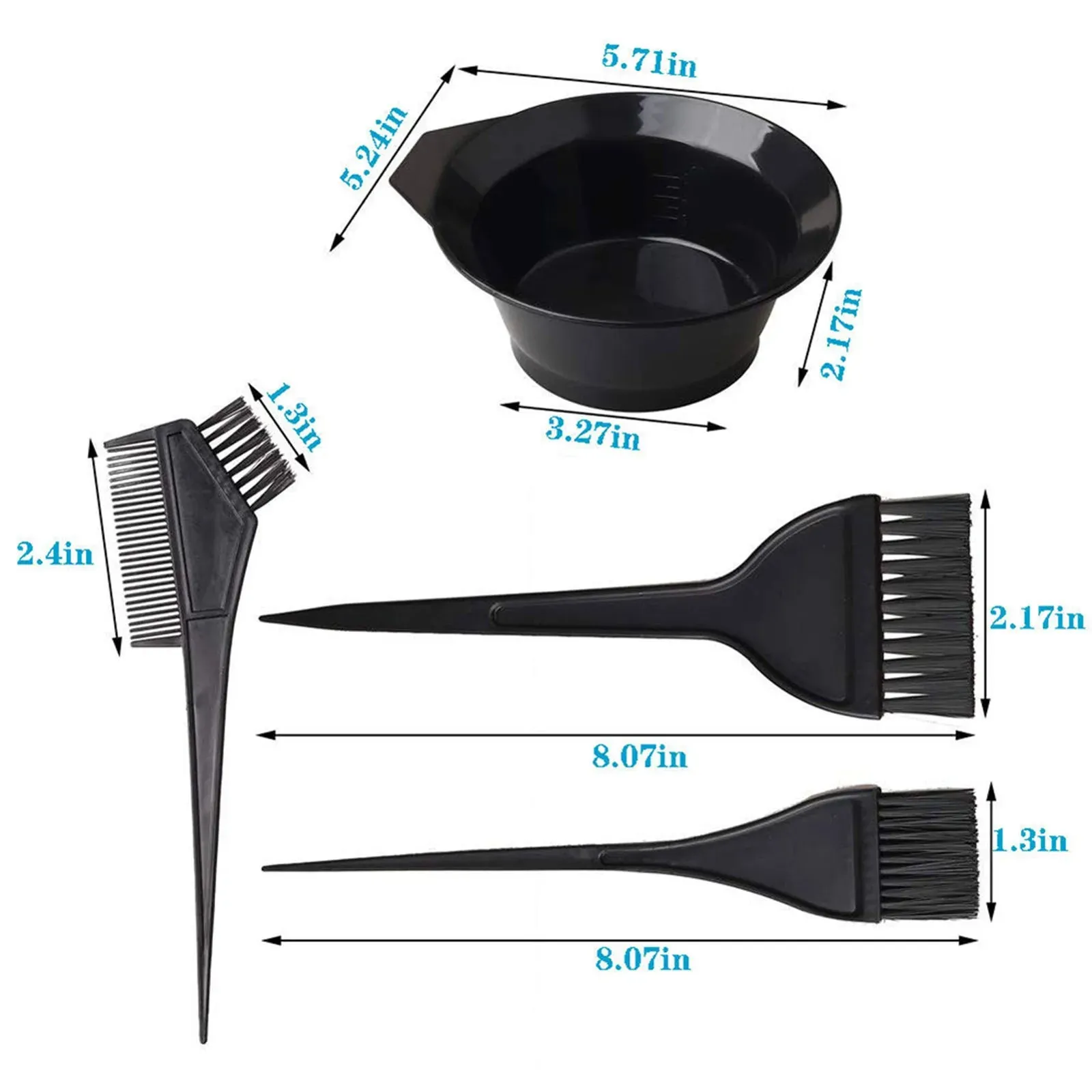 12-Piece Hair Dye Coloring Set: Brush, Bowl, Ear Caps, Mixer & Styling Tools Kit