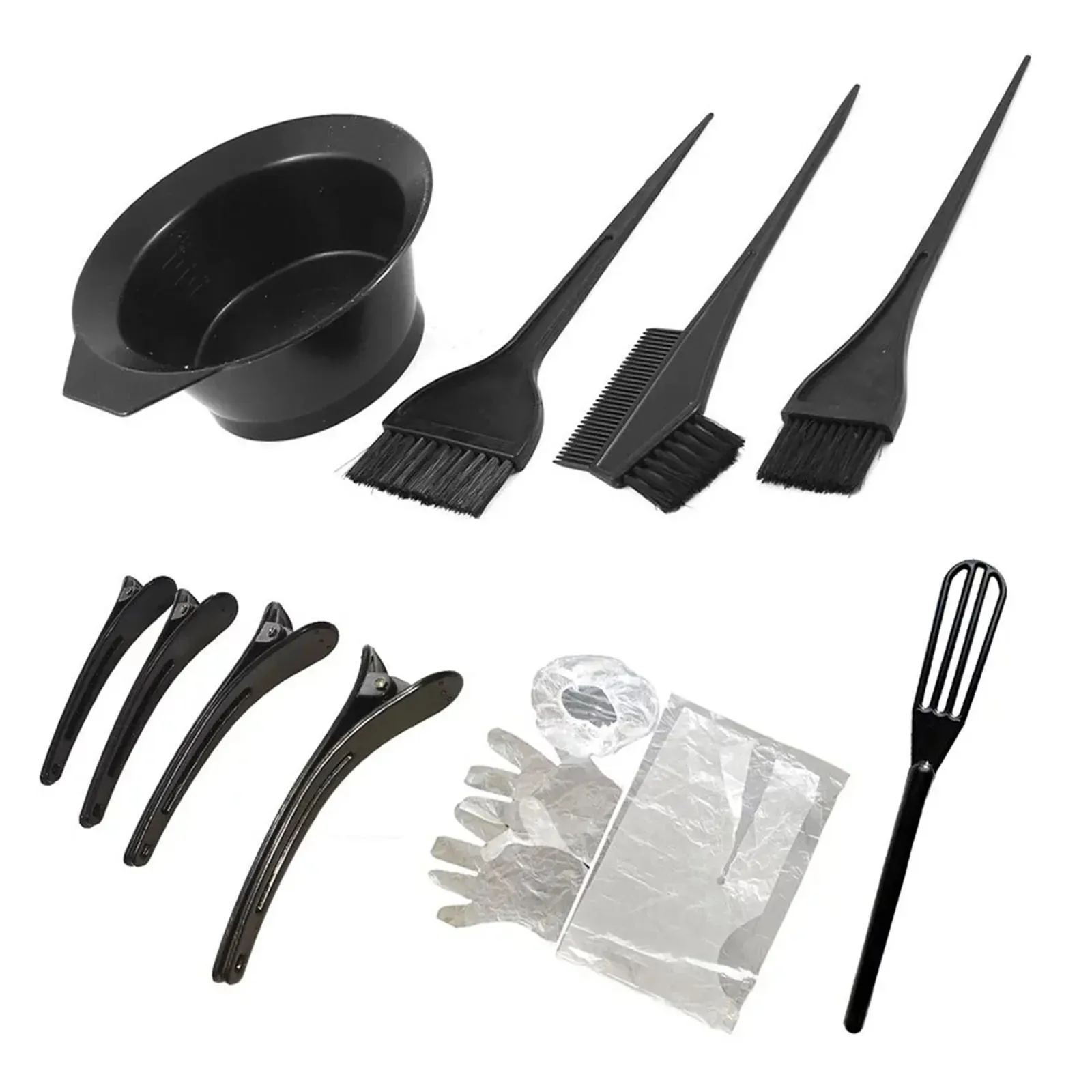 12-Piece Hair Dye Coloring Set: Brush, Bowl, Ear Caps, Mixer & Styling Tools Kit