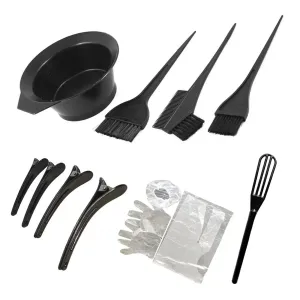 12-Piece Hair Dye Coloring Set: Brush, Bowl, Ear Caps, Mixer & Styling Tools Kit