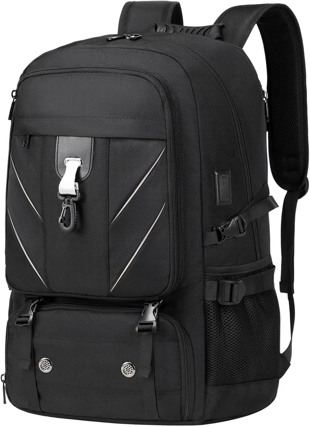 17.3 Inch gym backpack with Shoe Compartment,60L Water Resistant Anti Theft Backpacks with USB Charging Port, Airline Approved Carry on Bag Multiple Compartments,for Men Women Travel