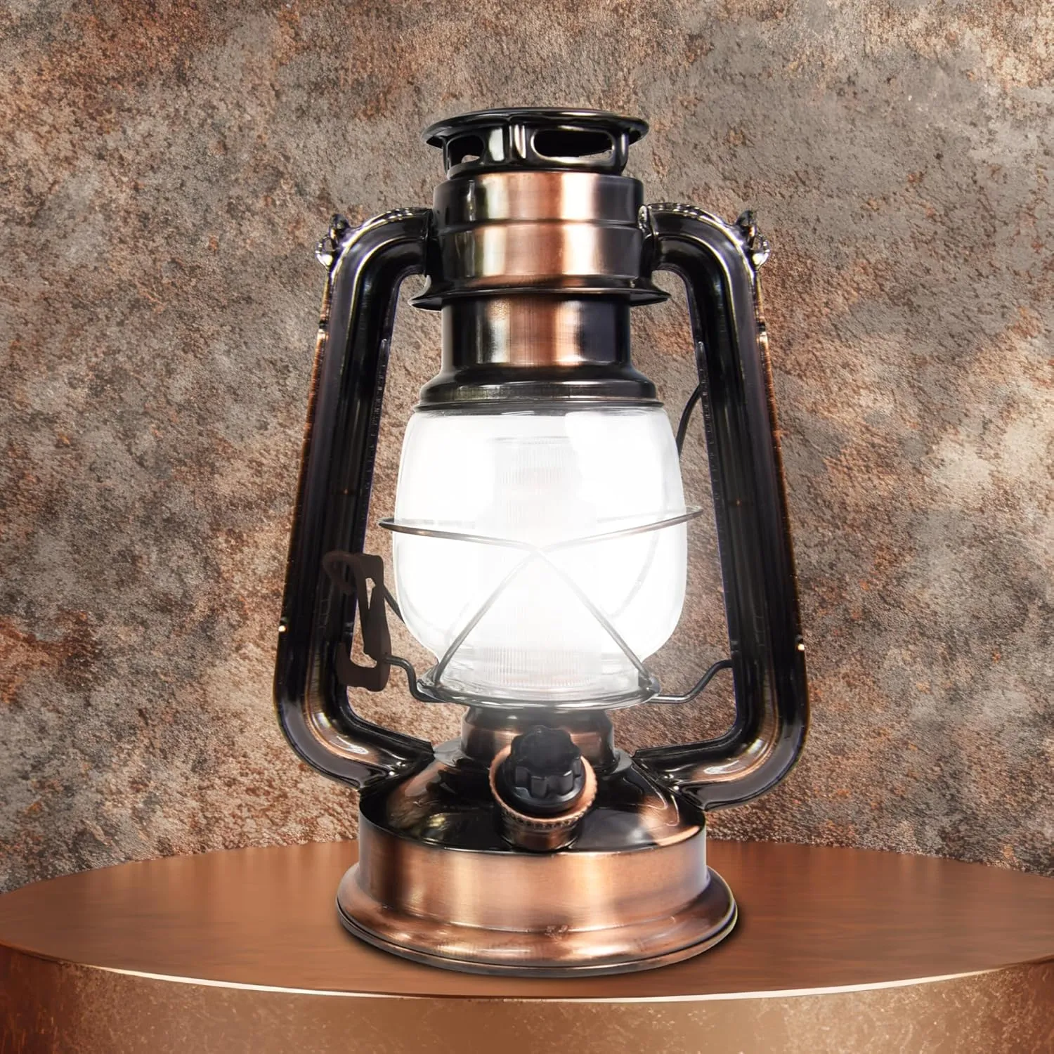 190462 12 LED Vintage Style Outdoor Lighting Lantern for Multi Purpose Use, Copper