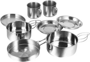 1Set Camping Cookware Cooking Utensils for Outdoor Activities Includes Picnic Pan and Pot Durable and Portable Tableware for Hiking Tailgating and Rv