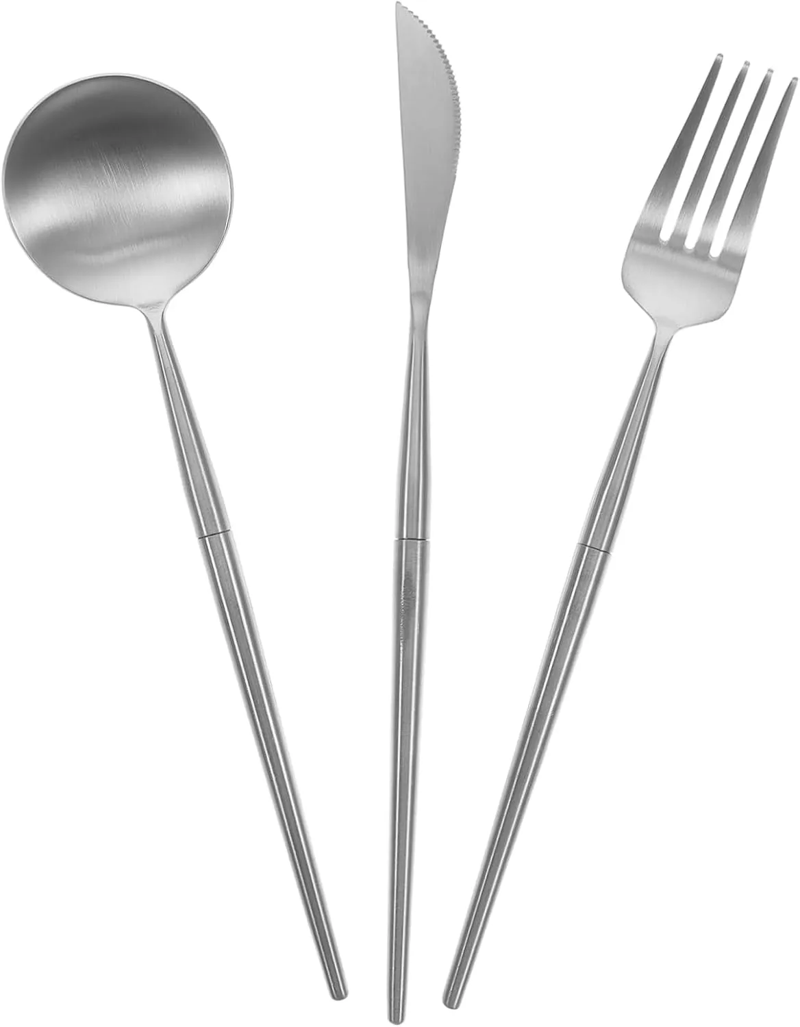 1set Stainless Steel Portable Cutlery Camping Dinnerware Kit Lightweight and Utensils for Outdoor Dining Travel Silverware Case