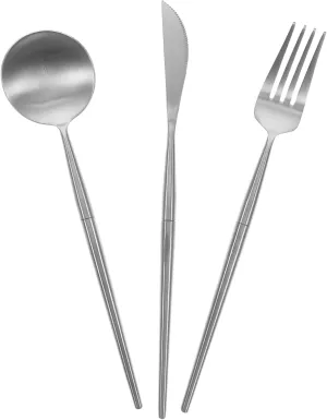1set Stainless Steel Portable Cutlery Camping Dinnerware Kit Lightweight and Utensils for Outdoor Dining Travel Silverware Case