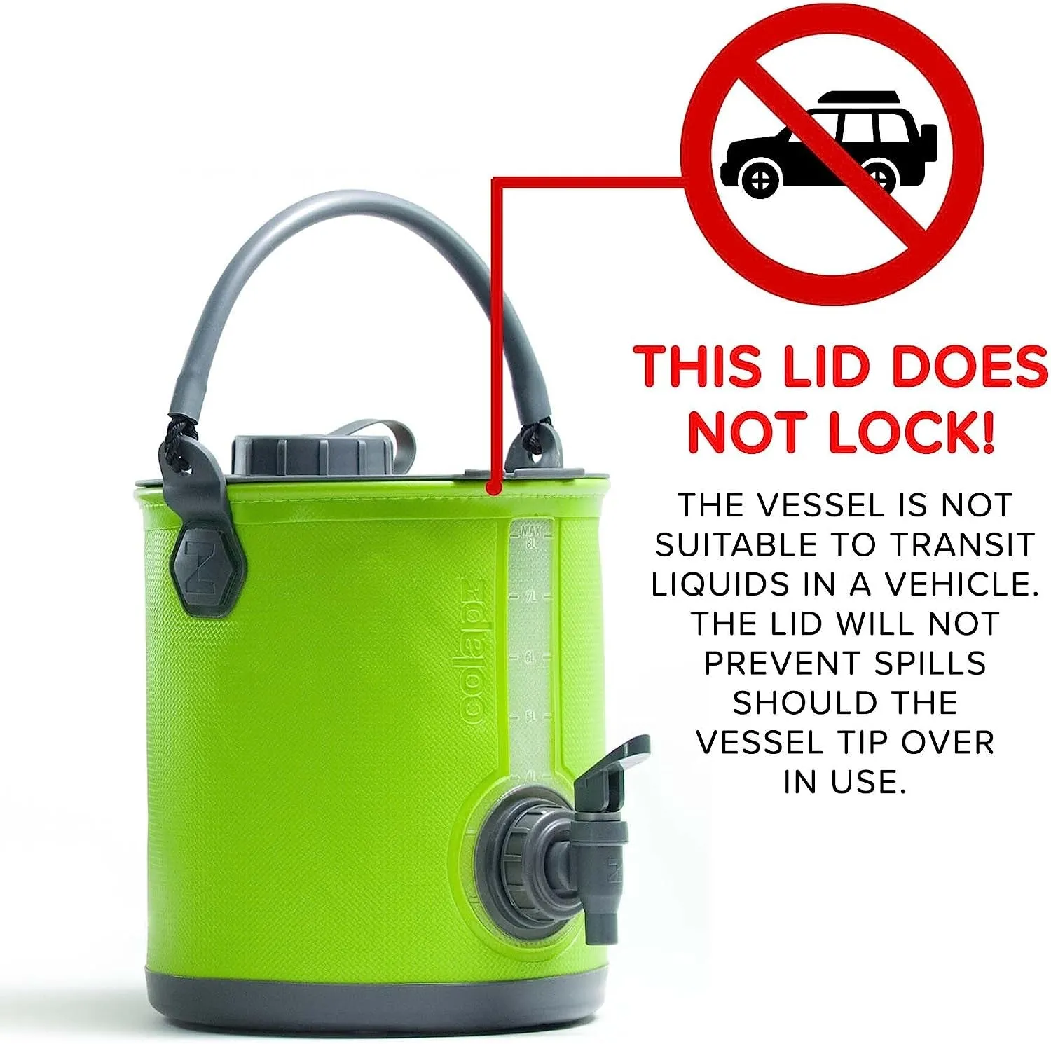 2-In-1 Collapsible Camping Water Container - Sports Water Jug - RV Bucket with Spigot - Water Jug Dispenser - Green