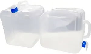 2 Pack 5.3 Gallon Collapsible Water Container Jug with Spigot,BPA Free Camping Water Storage Carrier Jug for Outdoor Hiking Backpacking Emergency Foldable Portable