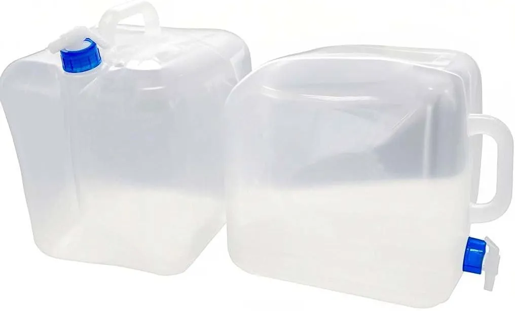2 Pack 5.3 Gallon Collapsible Water Container Jug with Spigot,BPA Free Camping Water Storage Carrier Jug for Outdoor Hiking Backpacking Emergency Foldable Portable