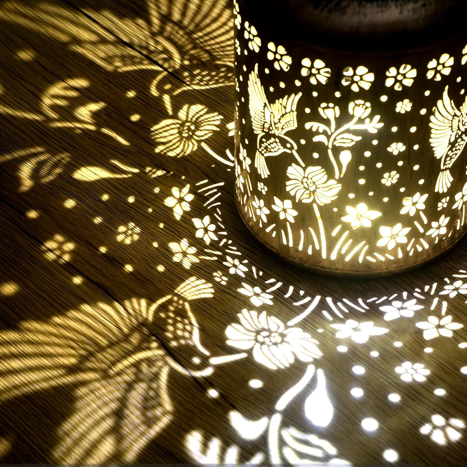 2 Pack Hummingbird Solar Lantern Outdoor Hanging Solar Light - IP65 Waterproof LED Decorative Lantern for Patio, Pathway, or Tabletop. Perfect Mother’s Day Gift for Women, Unique Metal Decor