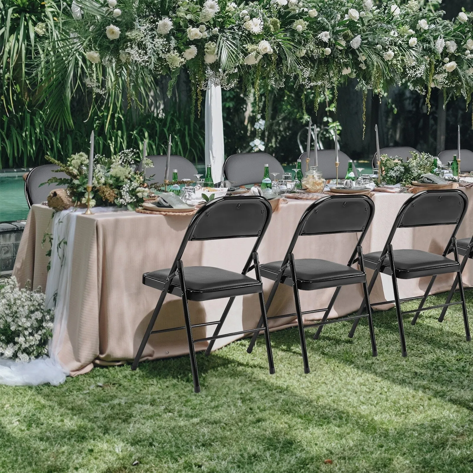 2-Pack Leather Padded Folding Chairs