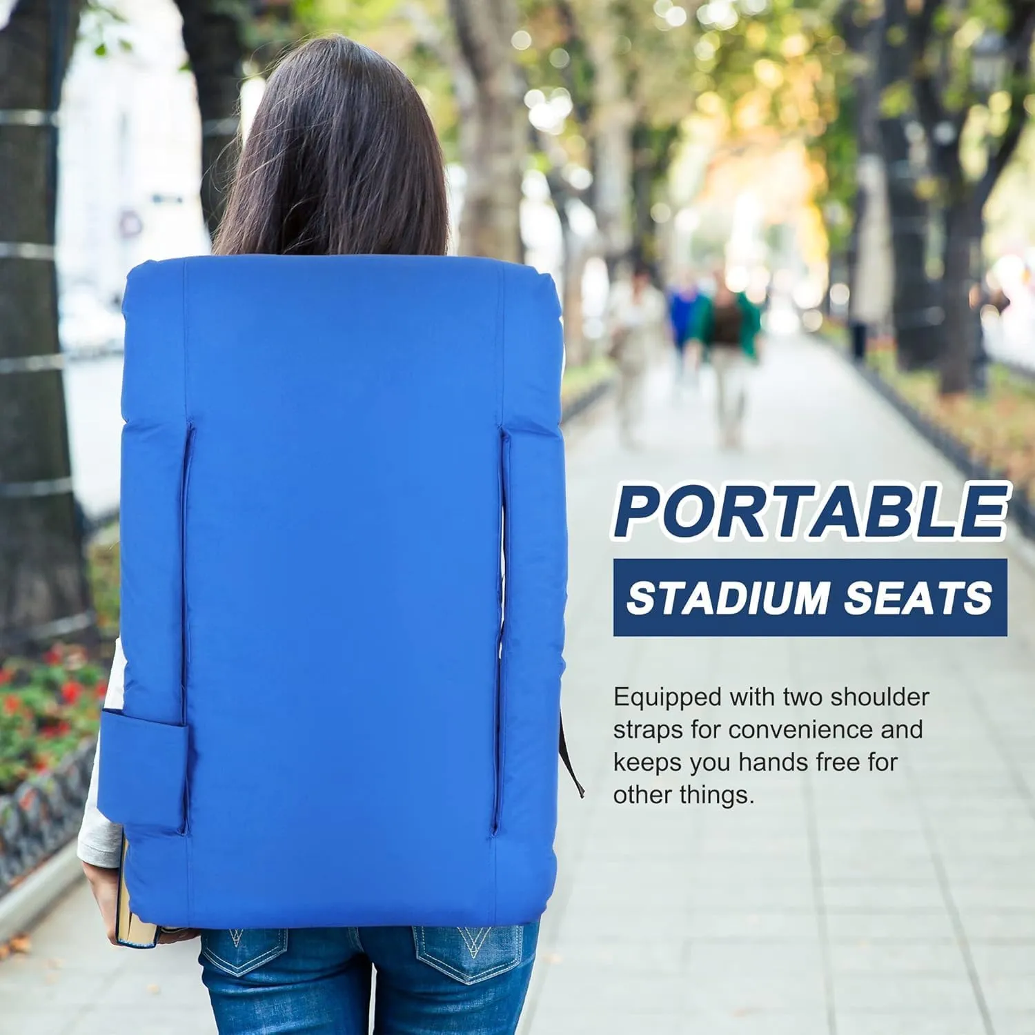 2 Pack Stadium Seats for Bleachers w/Back Support Padded Cushions 20.5"/25" Wide Comfortable Bleacher Chairs, Portable & Reclining Design - Ideal for Camping, Stadium Events