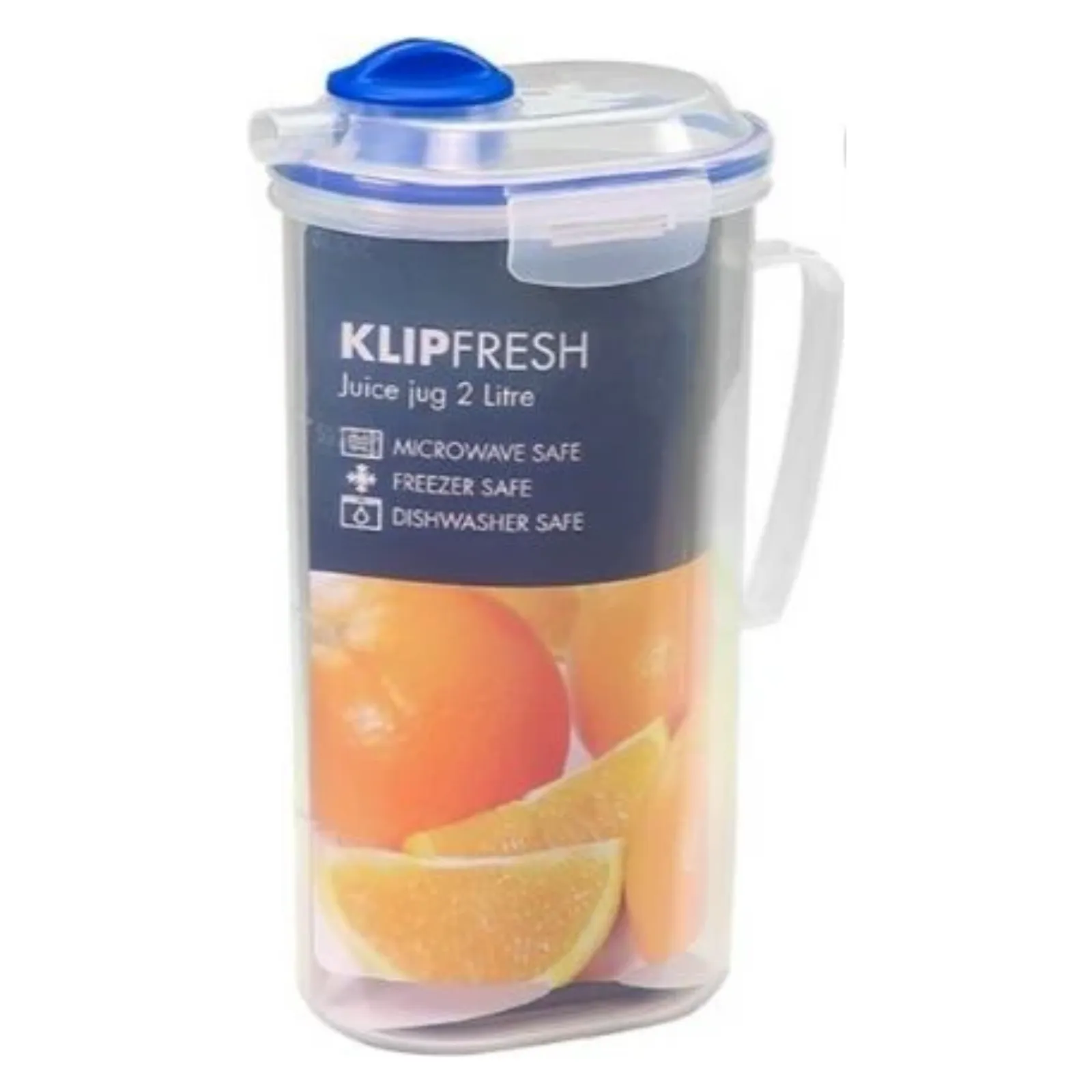 2 X Pitcher Clip Fresh W/ Clip-On Lid Juice Jug Air-Tight & Water-Tight 2 Litre