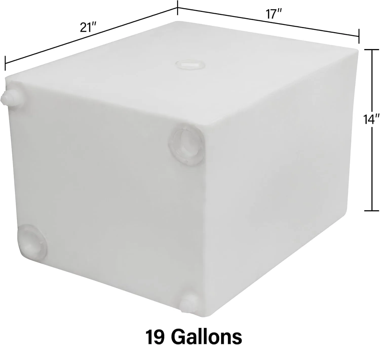 20 Gallon RV Fresh Water Tank, Potable Water Storage Tank for Drinking, Cooking, Cleaning, Showering, for Campers, Trailers, Motorhomes, RVs, Cube Shape, 21" x 17" x 14" (WT-5546)