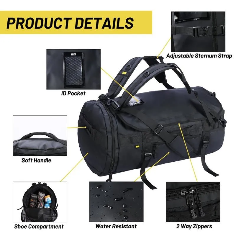 2024 MIER Heavy-Duty Water-Resistant Duffel Backpack