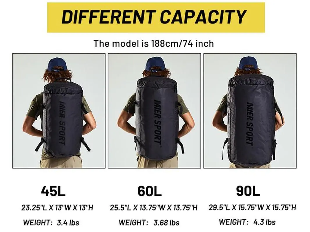 2024 MIER Heavy-Duty Water-Resistant Duffel Backpack