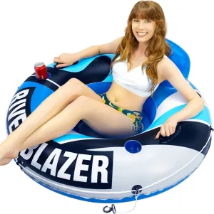 2025 New & Upgraded Sunlite Sports Heavy Duty River Tube Inflatable, Premium Water Float to Lounge Above Lake and River, Outdoor Water Raft Sport Fun, Recreational Use