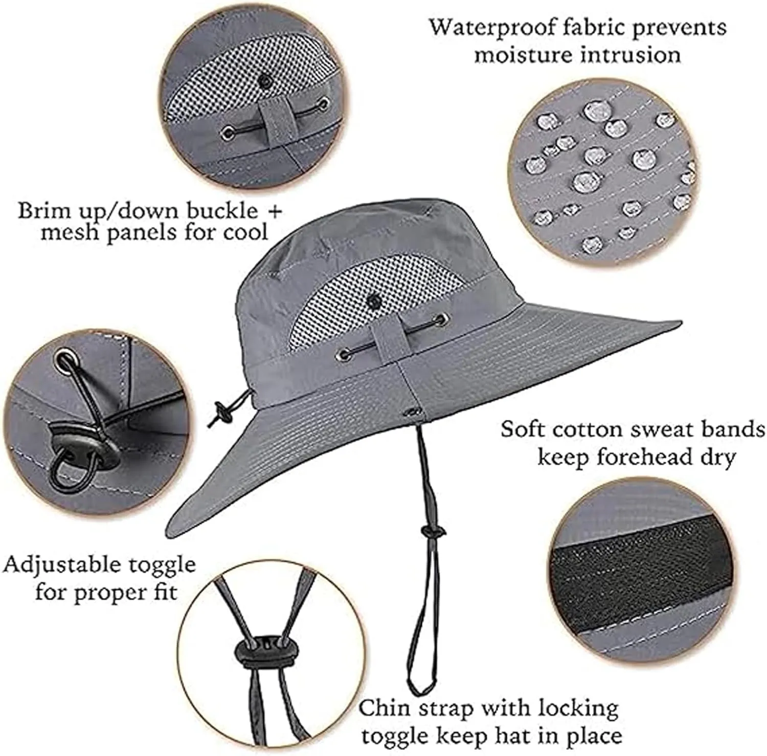 2025 New Solar Powered Fan hat, Wide Brim Solar Fan Hat USB Charging, for Men Fishing Camping UPF 50 