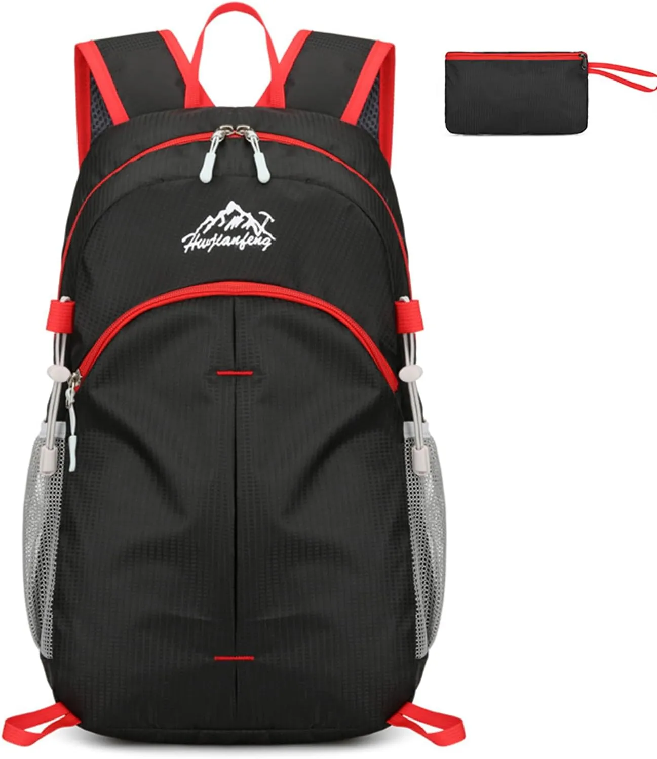 20L Outdoor Lightweight Packable Backpack, Waterproof Hiking Daypack Small Foldable Backpacks for Travel Camping (Black)