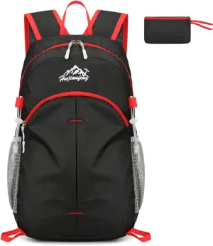 20L Outdoor Lightweight Packable Backpack, Waterproof Hiking Daypack Small Foldable Backpacks for Travel Camping (Black)