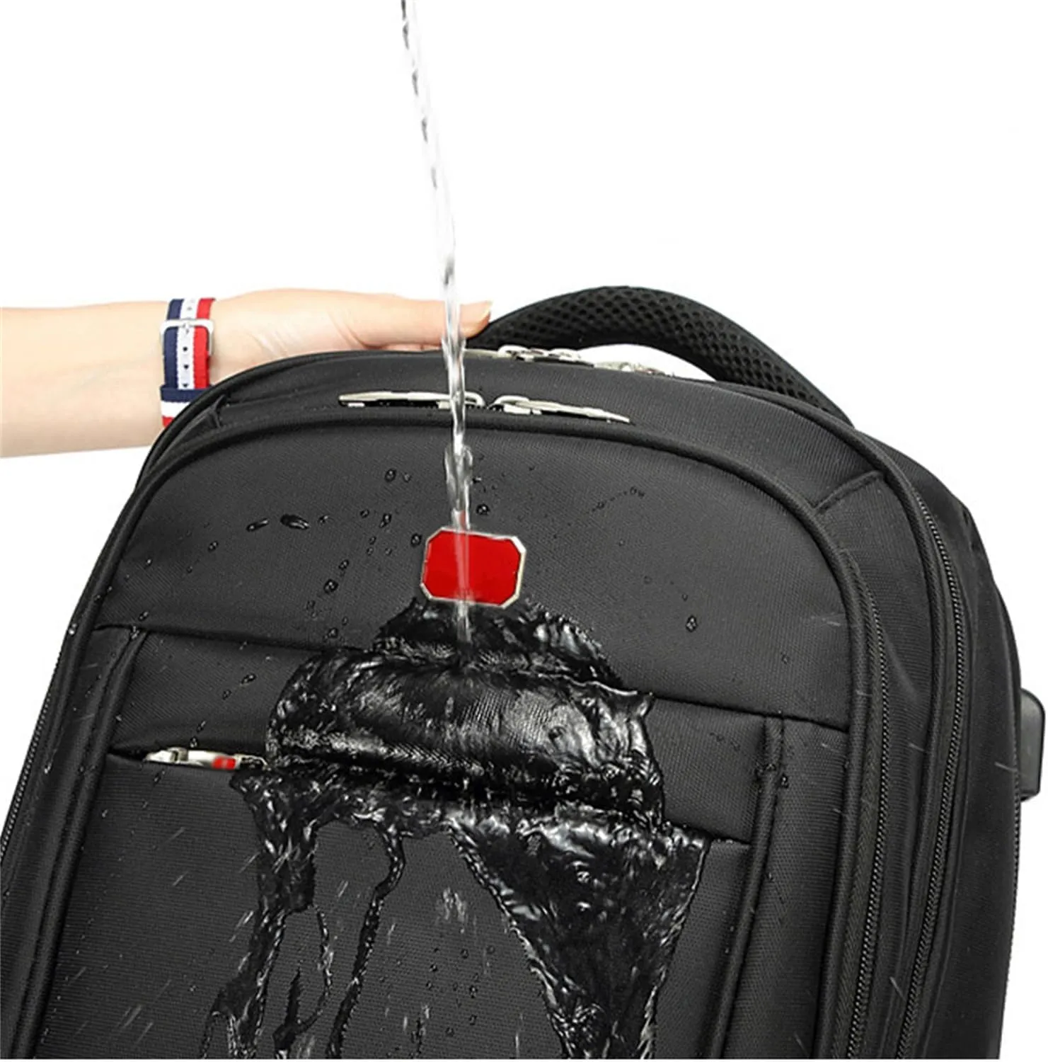 22in Rolling Backpack with 360 Detachable Wheels for Men Women Airline Approved Carry on Large Size Laptop Travel Business Luggage Bag (Black,18in)