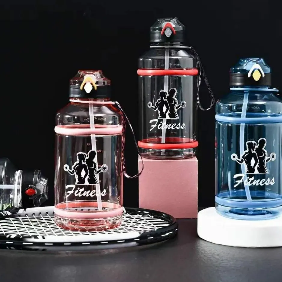2Litres Clear Tumbler Pastel Gradient Tone Giant Water Jug Bottle