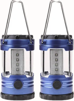 2PCS Camping Lantern Battery Powered LED for Power Outages, Emergency Lights for Home Power Failure, Emergency Light for Hurricane Supplies Survival Kits, Camping Gear Accessories Essentials
