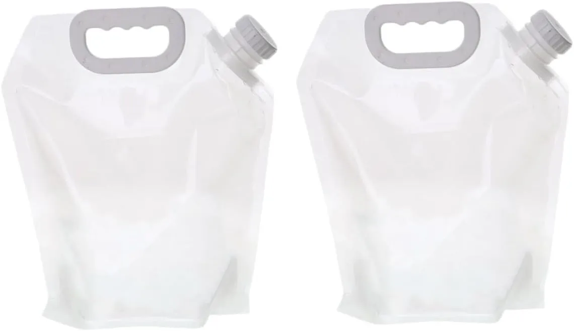2sets Folding Water Jug Collapsible Outdoor Water Storage Bag for Camping Hiking Travel Leak Design with Handle for Easy Carrying for Vehicle Outdoor Activities 2pcs*2