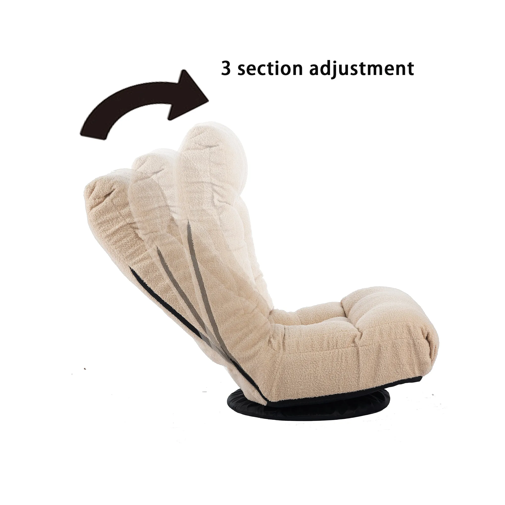 3 Adjustable Head Segments Single Sofa Reclining Leisure Accent Chair- White