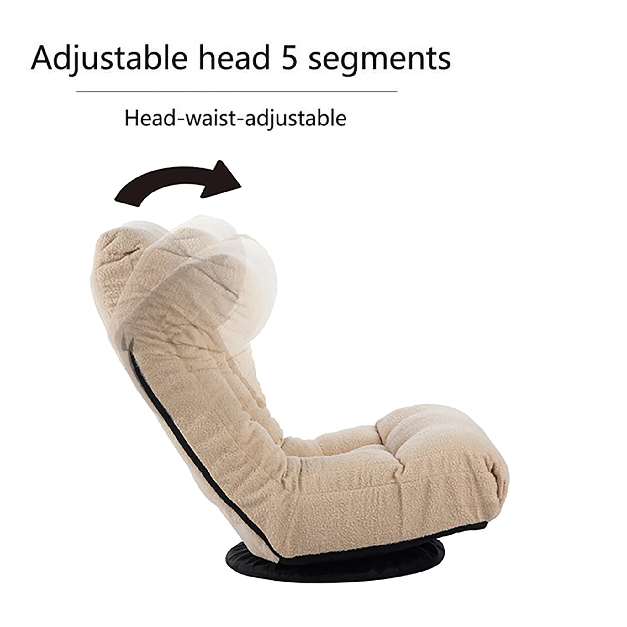 3 Adjustable Head Segments Single Sofa Reclining Leisure Accent Chair- White