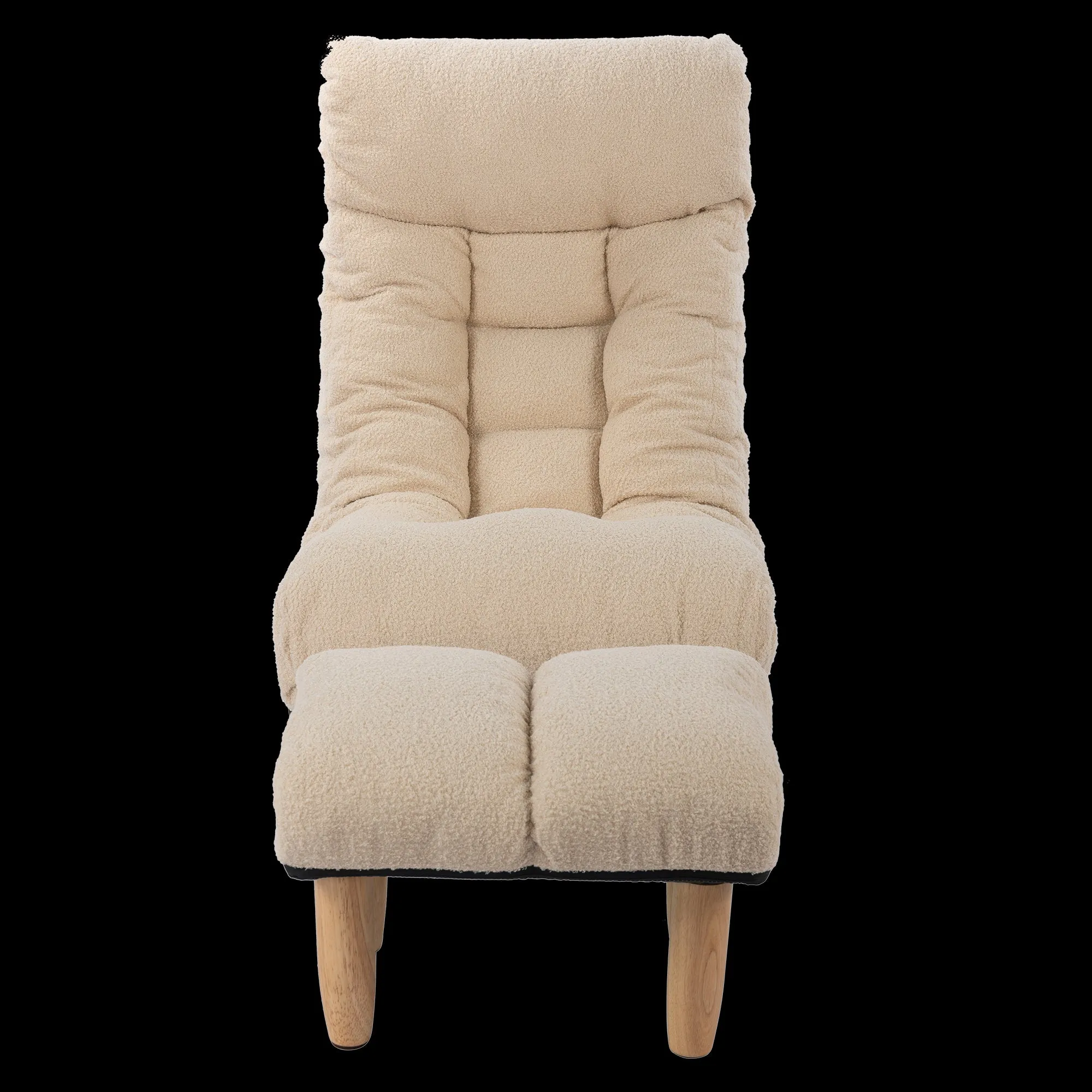 3 Adjustable Head Segments Single Sofa Reclining Leisure Accent Chair- White