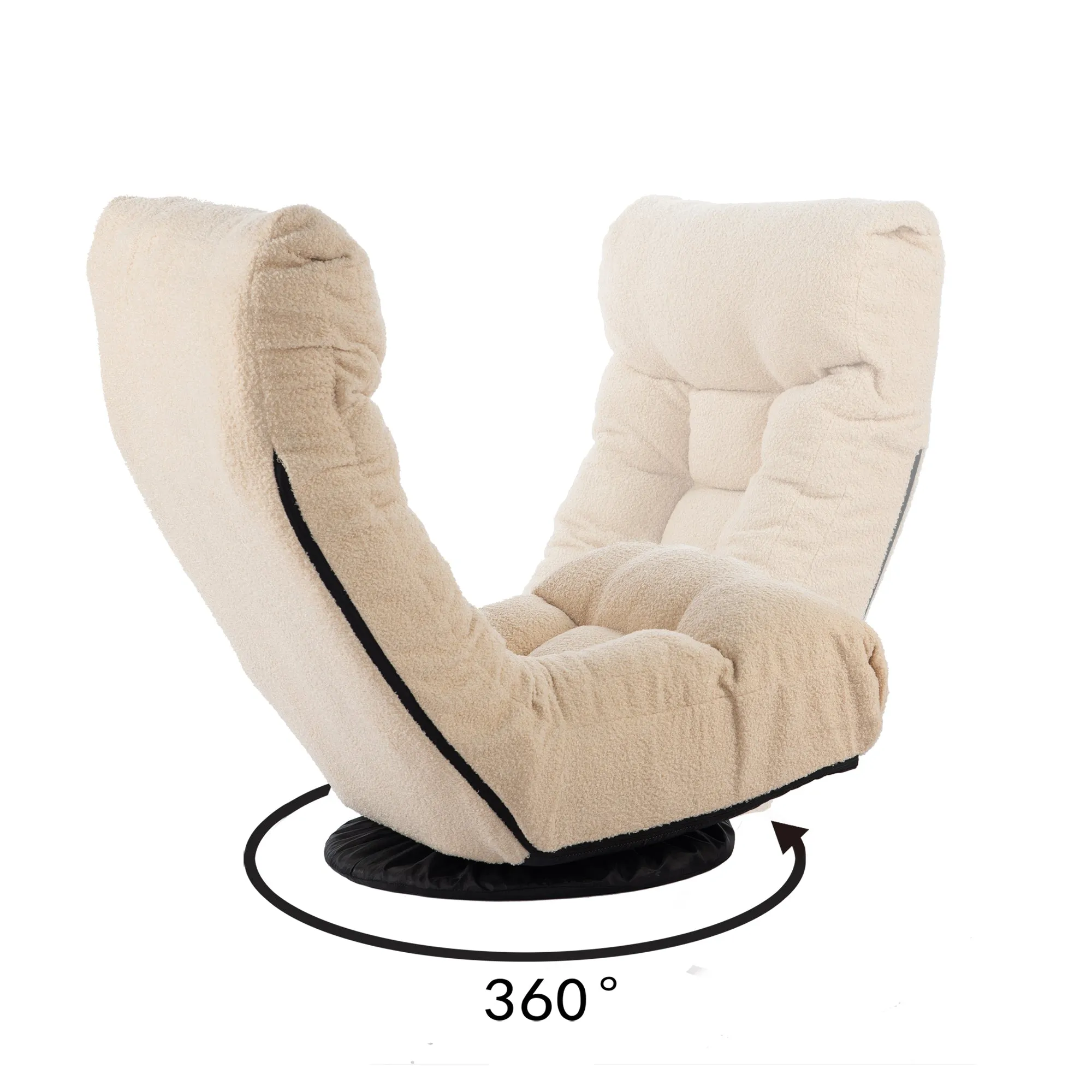 3 Adjustable Head Segments Single Sofa Reclining Leisure Accent Chair- White