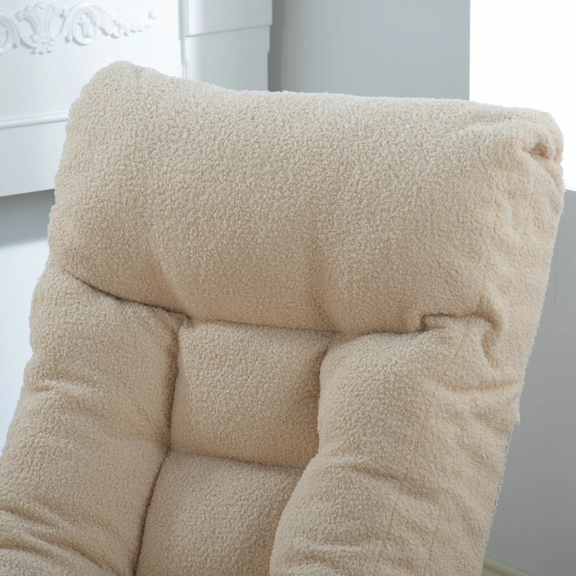 3 Adjustable Head Segments Single Sofa Reclining Leisure Accent Chair- White