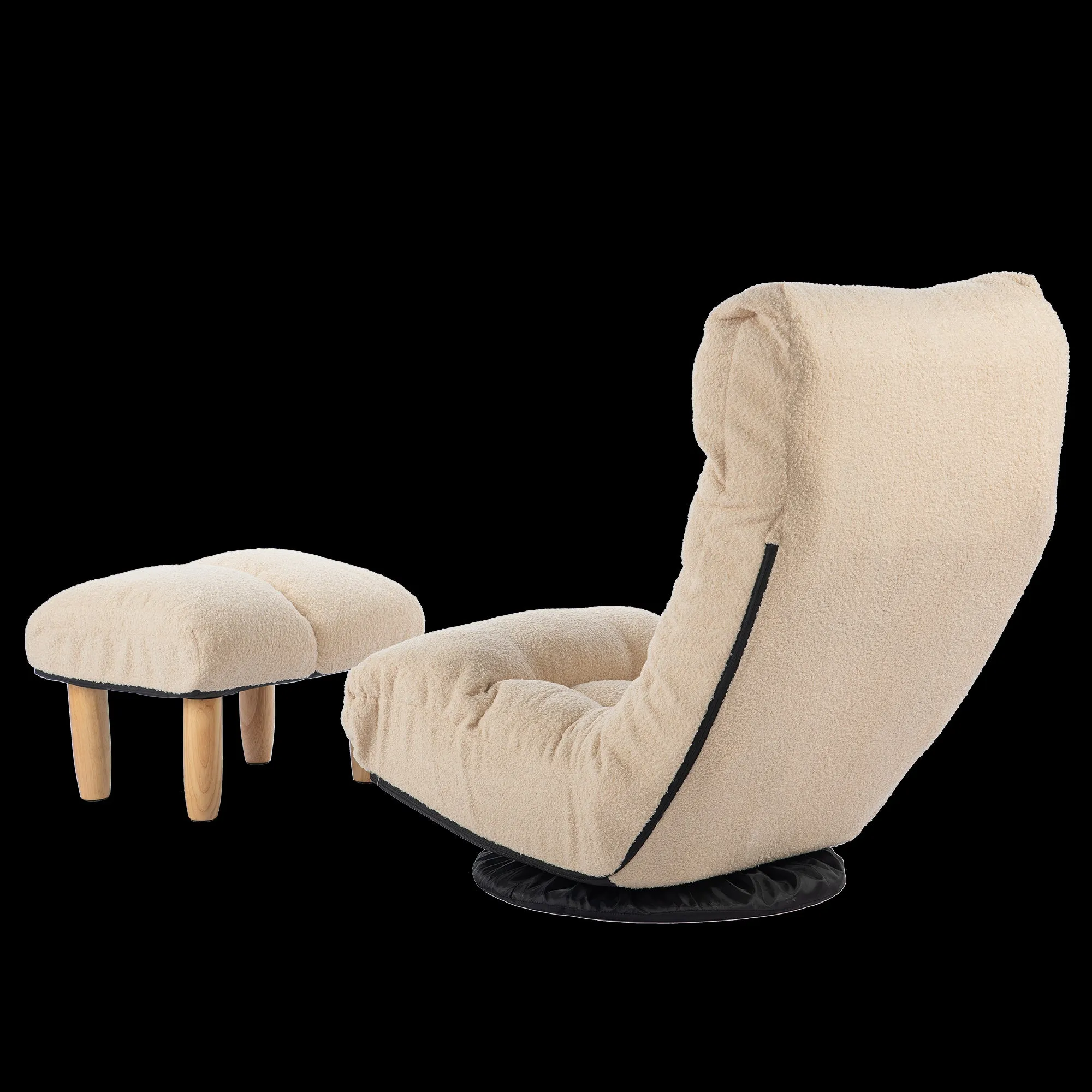 3 Adjustable Head Segments Single Sofa Reclining Leisure Accent Chair- White