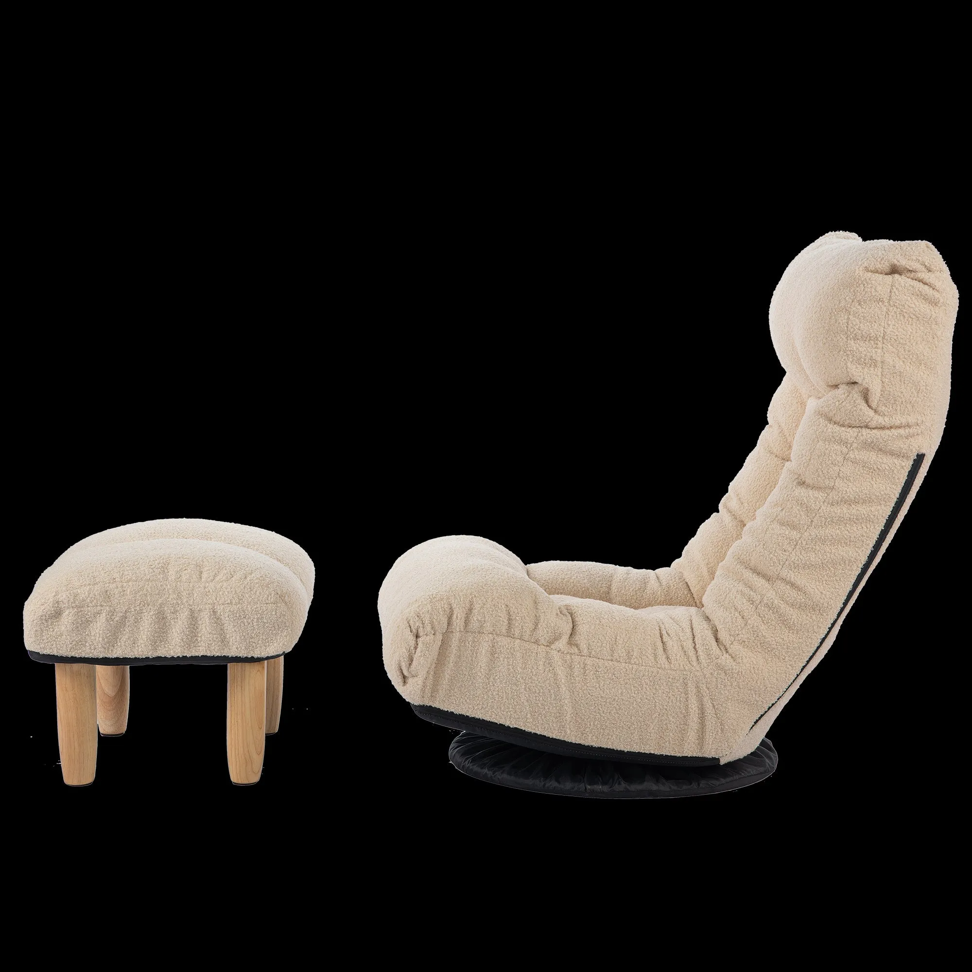 3 Adjustable Head Segments Single Sofa Reclining Leisure Accent Chair- White
