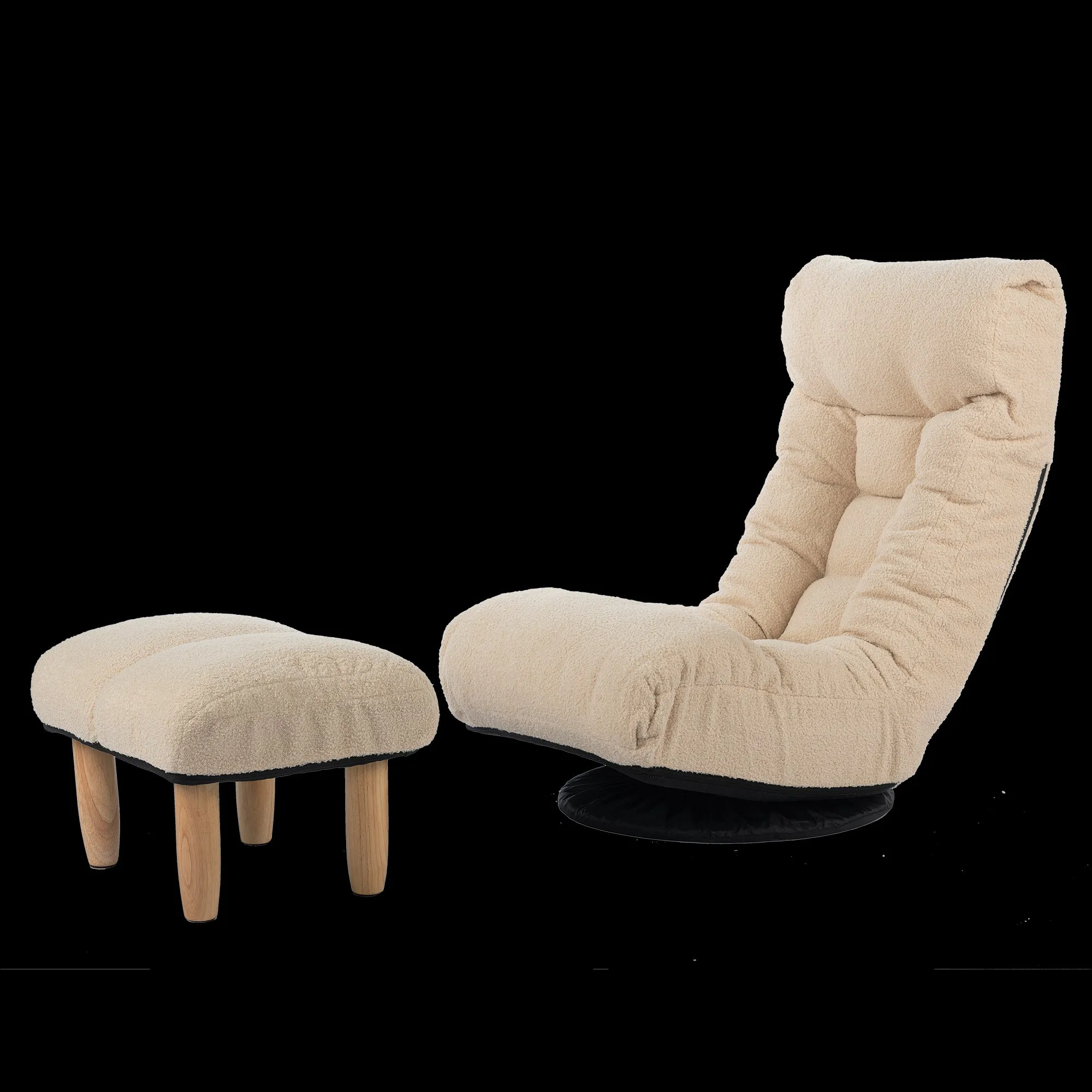 3 Adjustable Head Segments Single Sofa Reclining Leisure Accent Chair- White