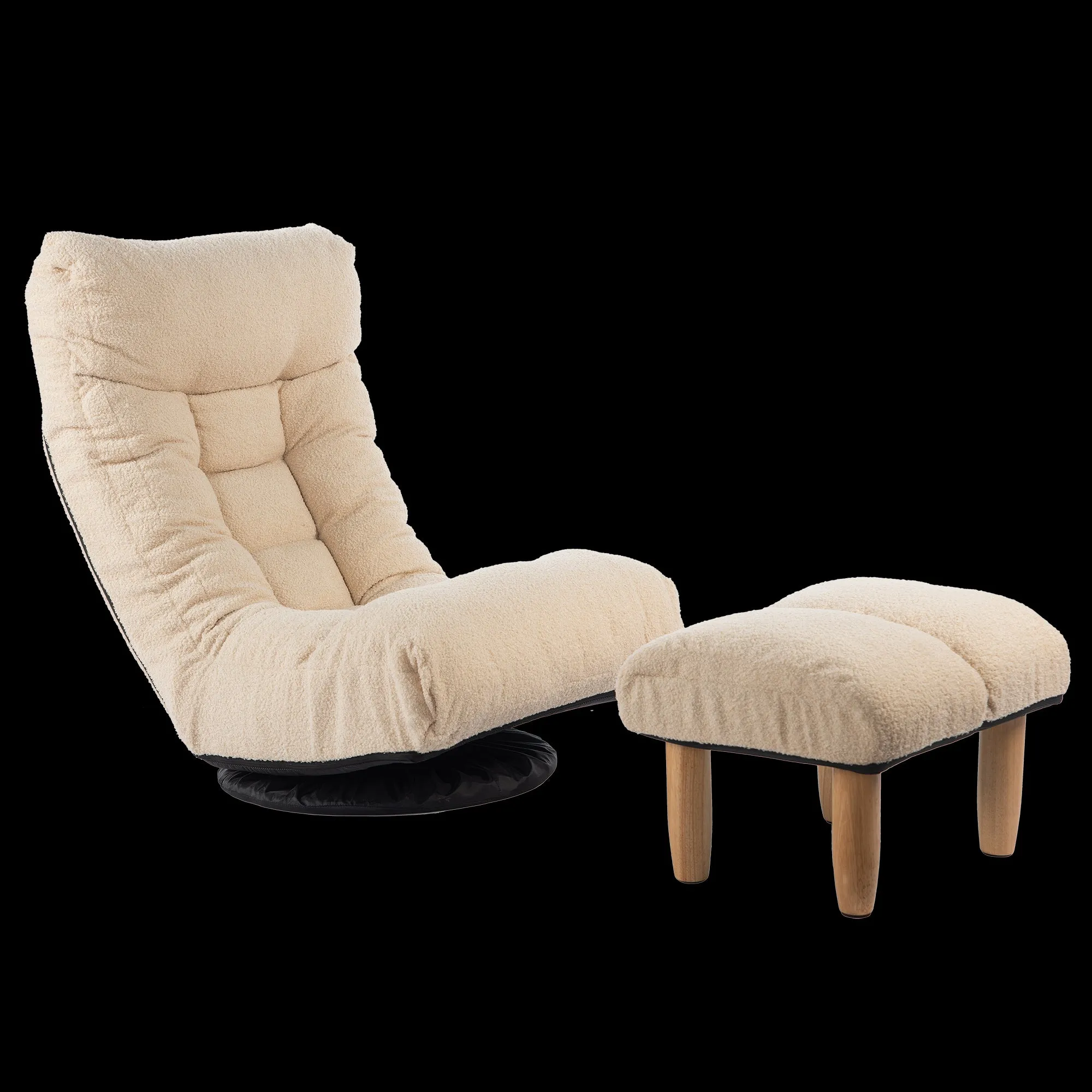 3 Adjustable Head Segments Single Sofa Reclining Leisure Accent Chair- White
