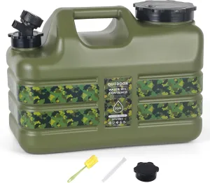3 Gallon/5 Gallon Water Jug with Spigot, Portable Water Tank BPA Free, Leak-Proof Water Containers for Camping Water Storage Containers for Emergency Outdoor Hiking Picnic, Green/Yellow/White