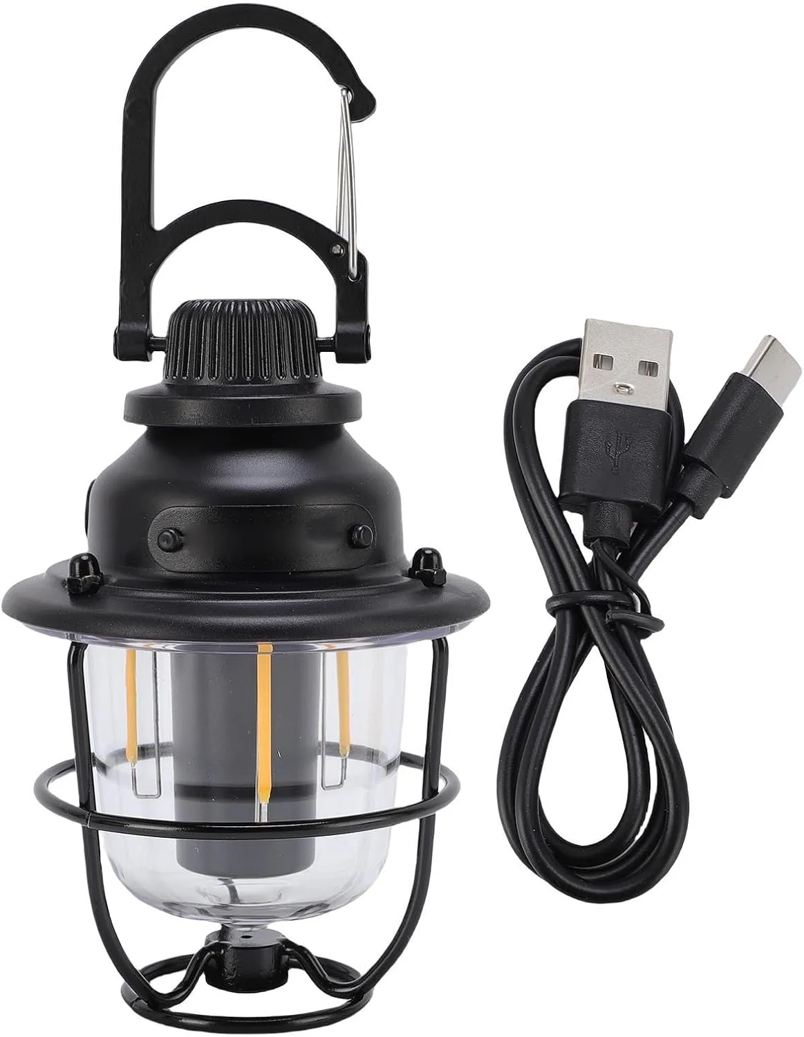 3 LED Camping Lantern, IPX3 Rainproof Camping Light Retro Hanging Tent Light with Type C Charging for Outdoor Emergency Hiking