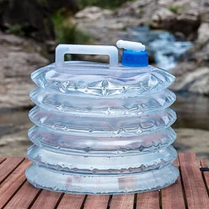 3 pcs Water Container Bag Collapsible Water Bag Camping Water Storage Carrier Jug BPA Free Collapsible Water Container for Camping Hiking Backpack Emergency Foldable Water Bottle 1.1/2.2/3.2 Gallon