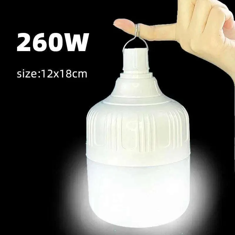 30-260W Portable Tent Lamp Battery Lantern BBQ Camping Light Outdoor Bulb USB LED Emergency Lights for Patio Porch Garden