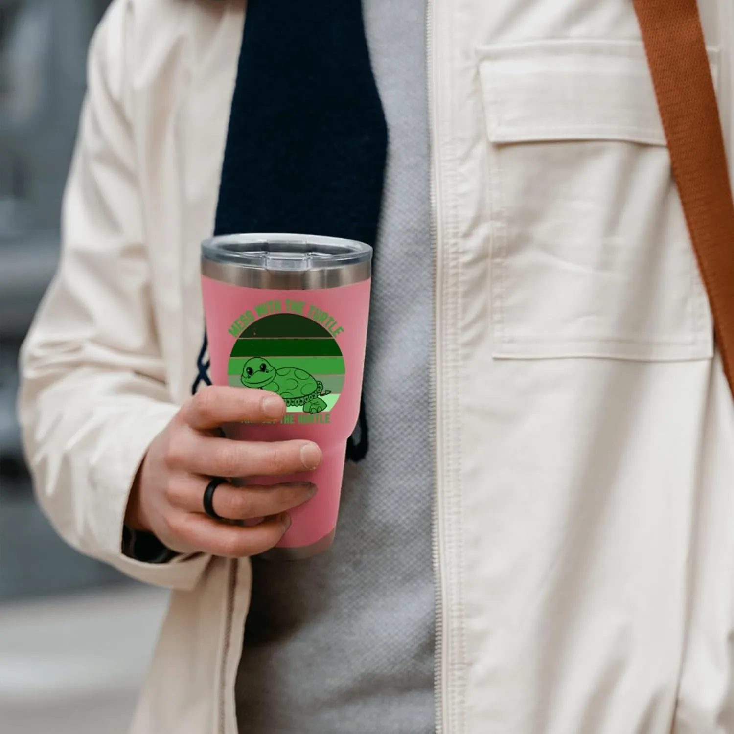 30 oz Tumbler Mess With The Turtle You Get The Hurtle Tumbler Pink Tumbler with Lid and Straw Insulated Tumblers Stainless Steel Tumbler