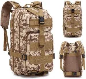 30L Waterproof Hiking Tactical Backpack with MOLLE System – Lightweight & Ergonomic Design for Camping, Trekking, Outdoor Adventures (Digital Desert Camo)